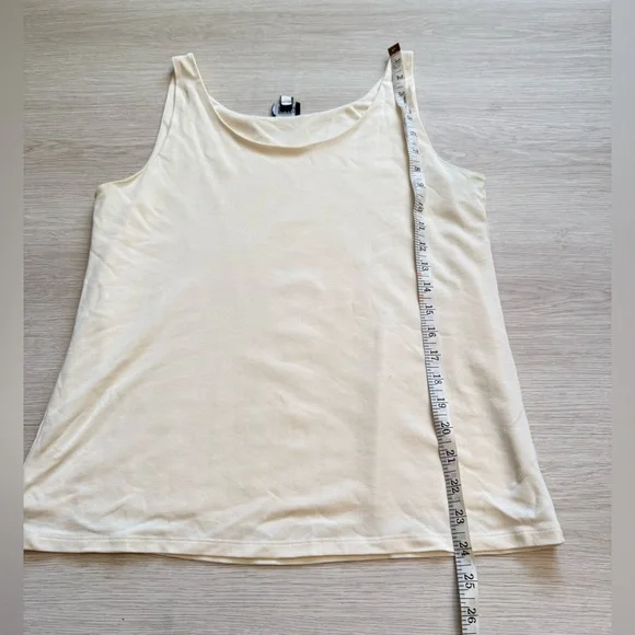 Eileen Fisher Stretch 100% Silk Tank in Ivory - Picture 7 of 9